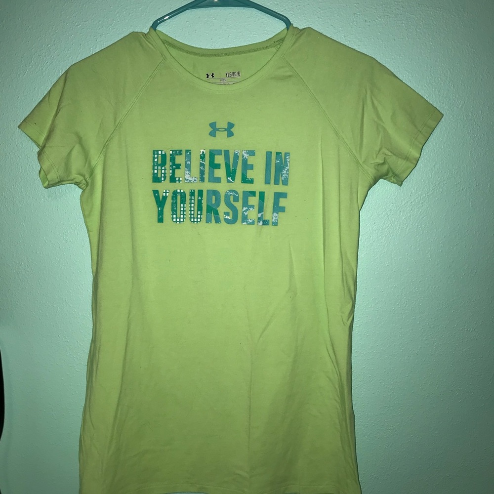 “believe in yourself” under armour tee shirt